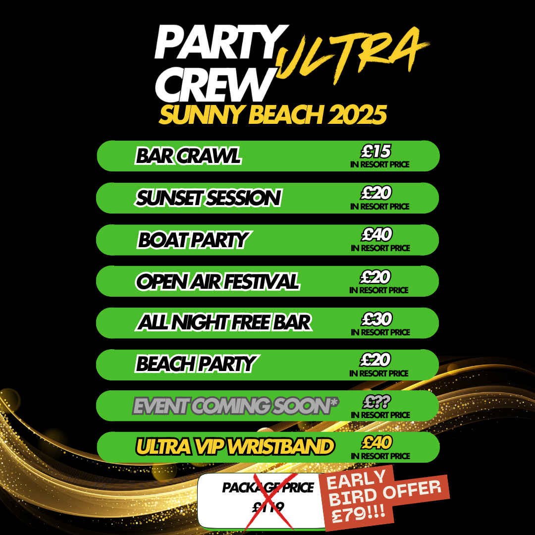 PARTYCREW ULTRA PACKAGE (EARLY BIRD OFFER!!!)