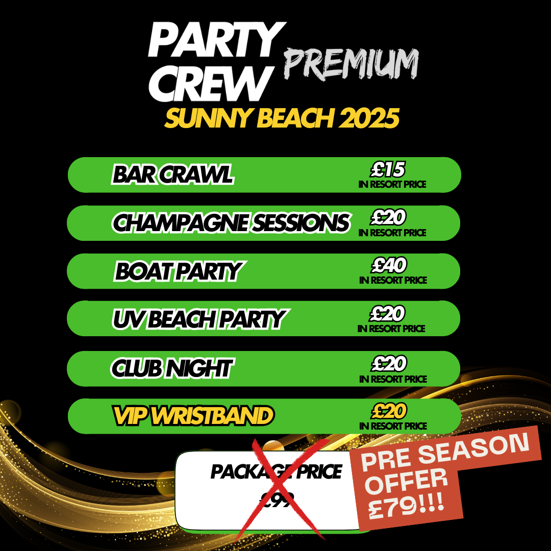 PARTY CREW PREMIUM PACKAGE (PRE SEASON OFFER!!!)